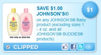 Coupon for johnson and johnson baby products