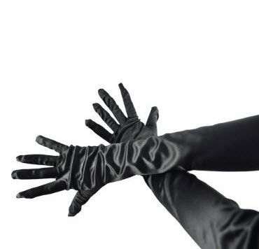 Lady Satin Gloves Formal Party Festival Long Black