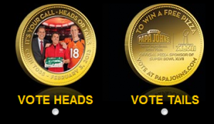 papa john coin toss