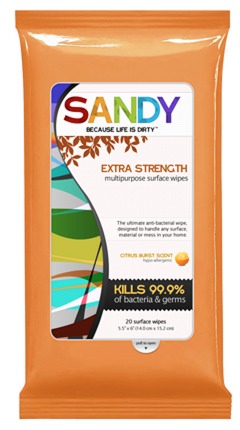 Free sandys Extra Strength surface wipes